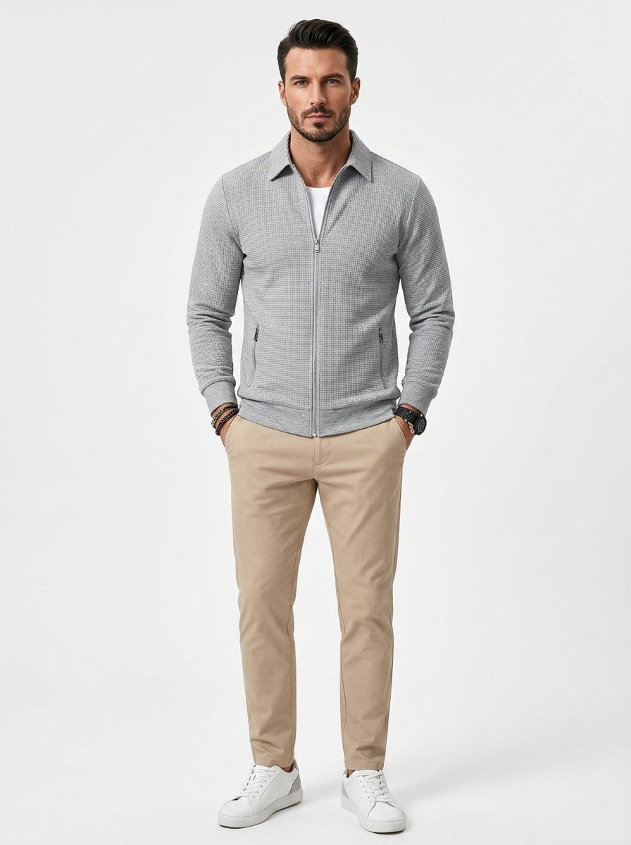 Koszula overshirt męska ze stójką teksturowana