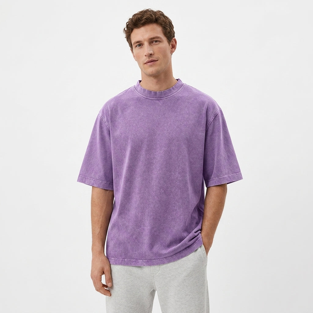 T-shirt męski oversize z bawełny | Krótki rękaw | Relaksowy krój