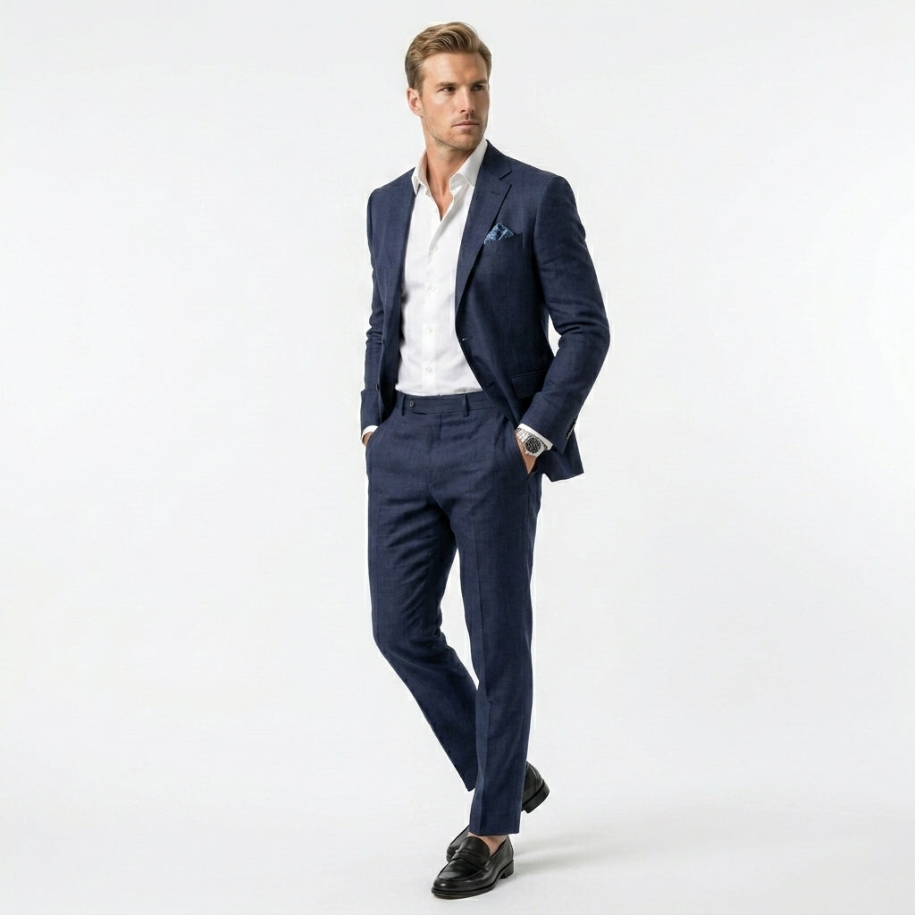 Garnitur męski slim fit dwuczęściowy na wesele i do pracy