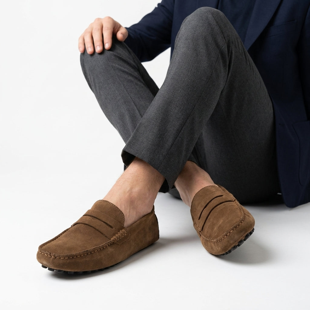 Eleganckie Loafersy Męskie z Zamszu