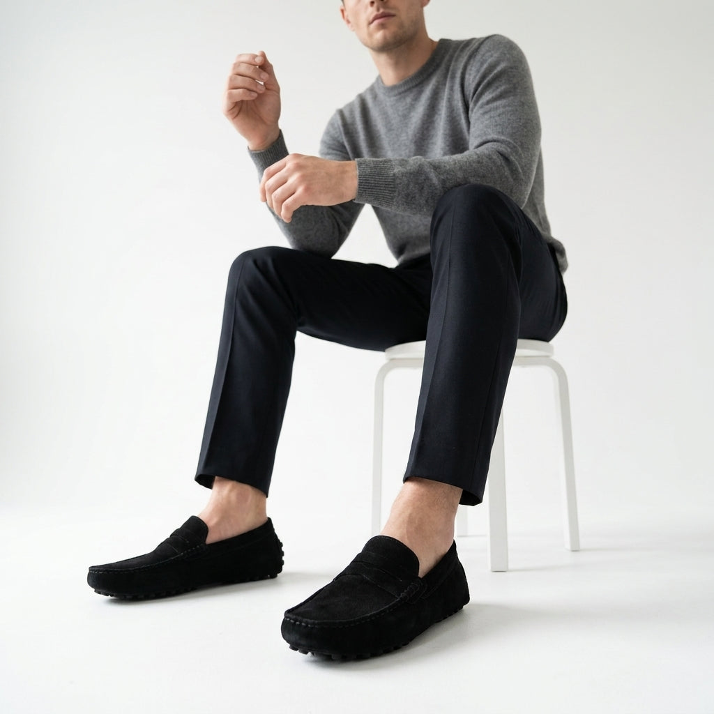 Eleganckie Loafersy Męskie z Zamszu