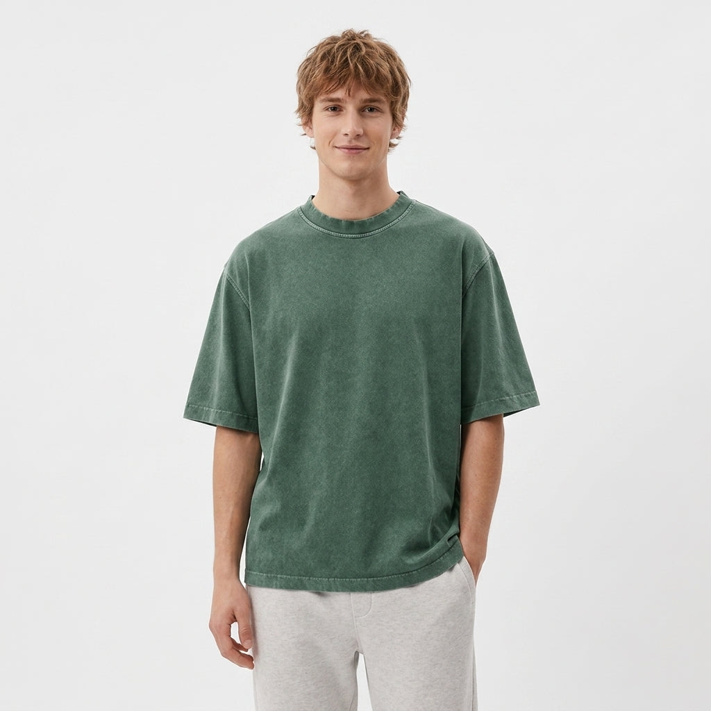 T-shirt męski oversize z bawełny | Krótki rękaw | Relaksowy krój