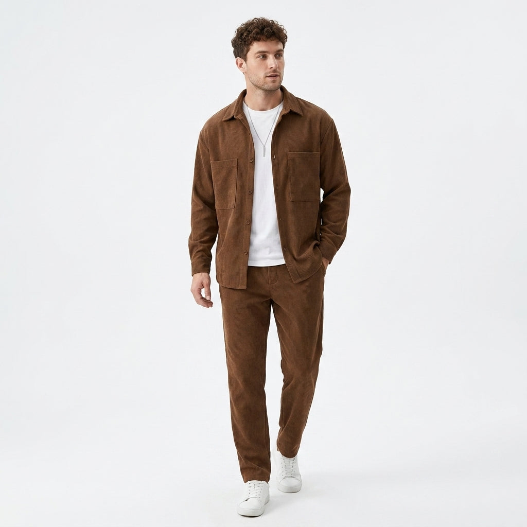 Dwuczęściowy zestaw męski koszula i spodnie | Casual