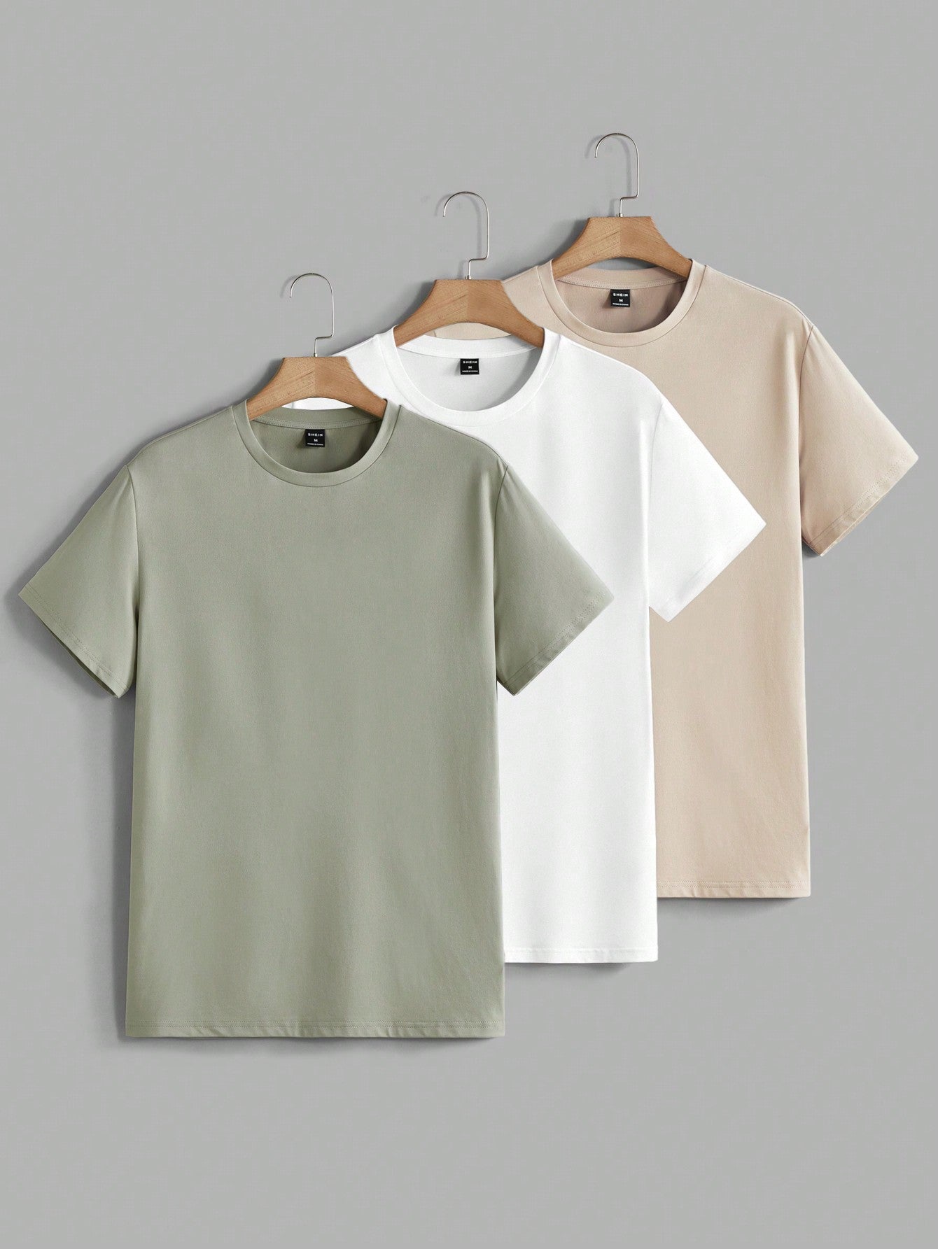 Męski letni T-shirt basic z okrągłym dekoltem