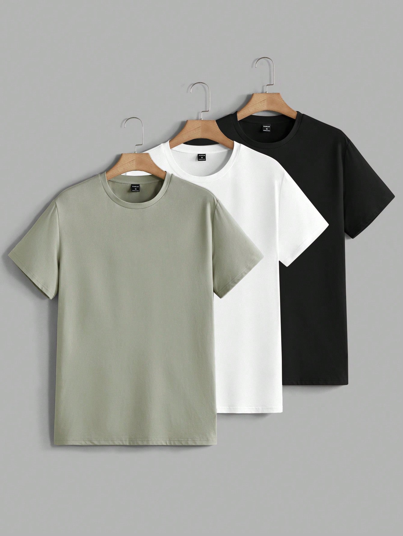 Męski letni T-shirt basic z okrągłym dekoltem