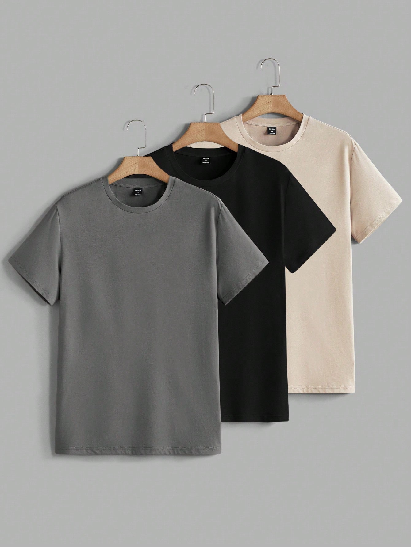 Męski letni T-shirt basic z okrągłym dekoltem