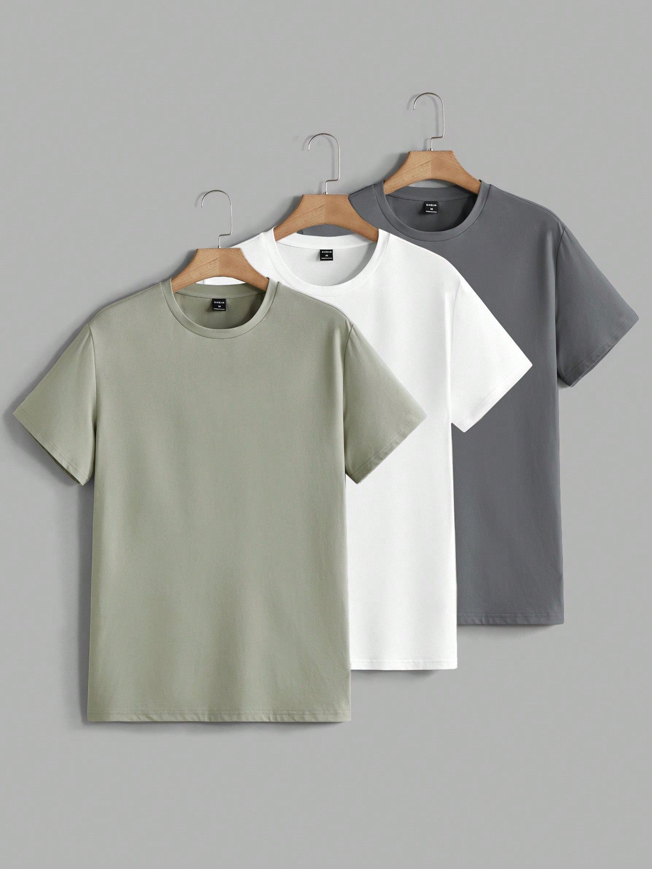 Męski letni T-shirt basic z okrągłym dekoltem