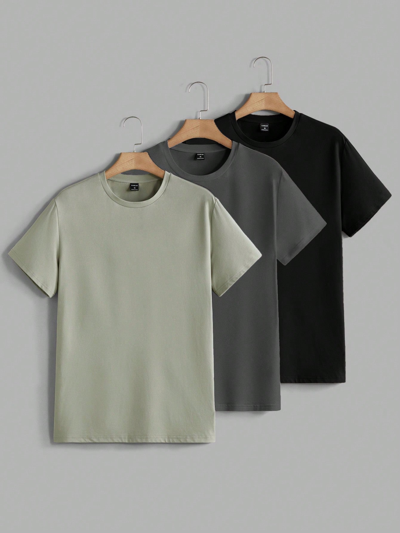 Męski letni T-shirt basic z okrągłym dekoltem