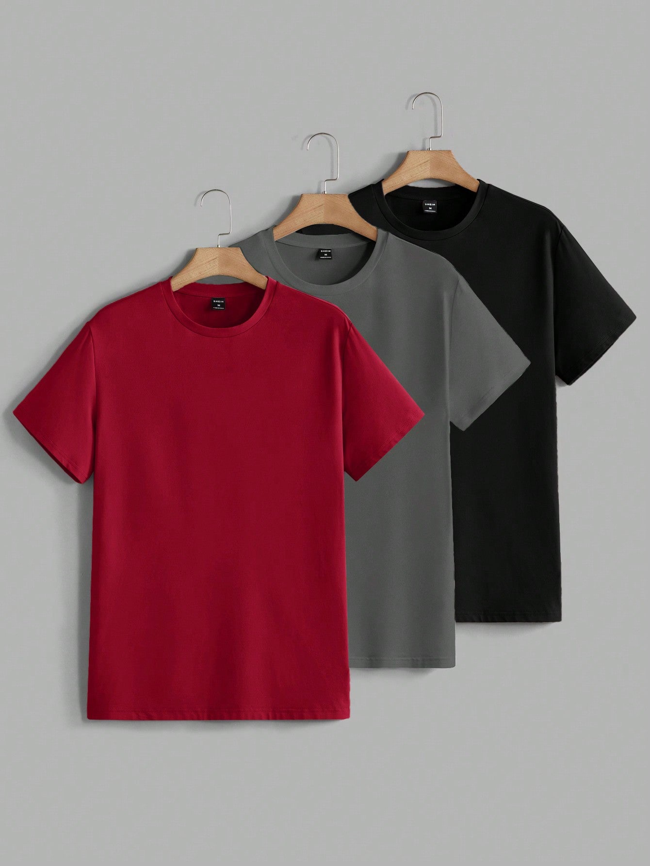 Męski letni T-shirt basic z okrągłym dekoltem