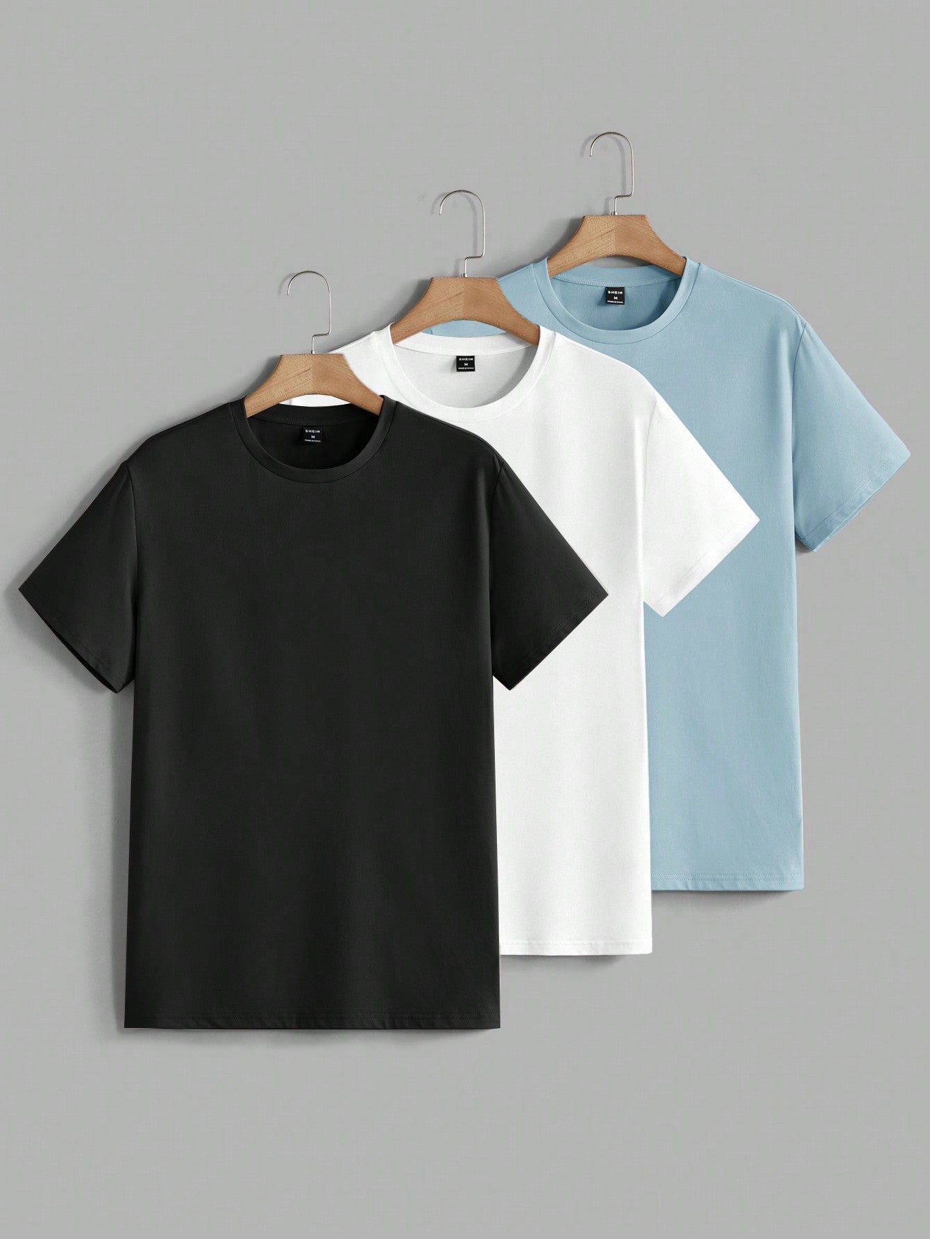 Męski letni T-shirt basic z okrągłym dekoltem