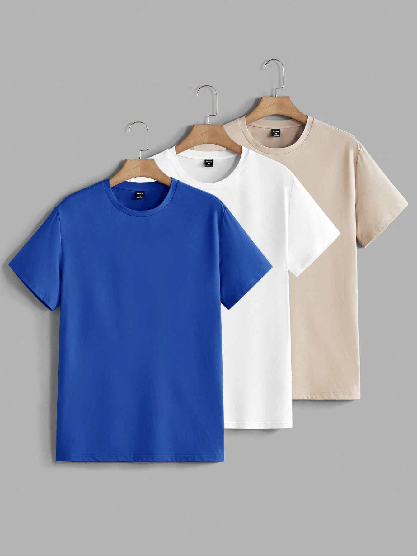 Męski letni T-shirt basic z okrągłym dekoltem