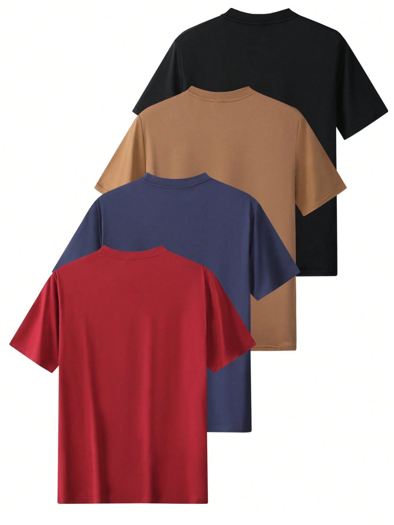 Zestaw 4 męskich T-shirtów regular fit z okrągłym dekoltem