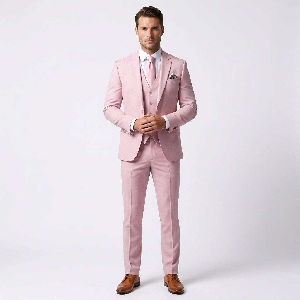 Garnitur męski trzyczęściowy slim fit na wesele i do pracy