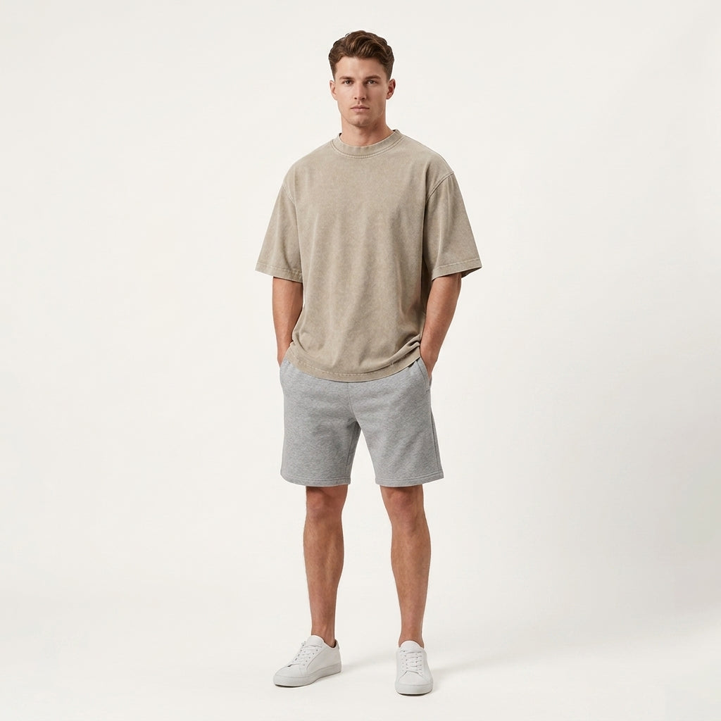 T-shirt męski oversize z bawełny | Krótki rękaw | Relaksowy krój