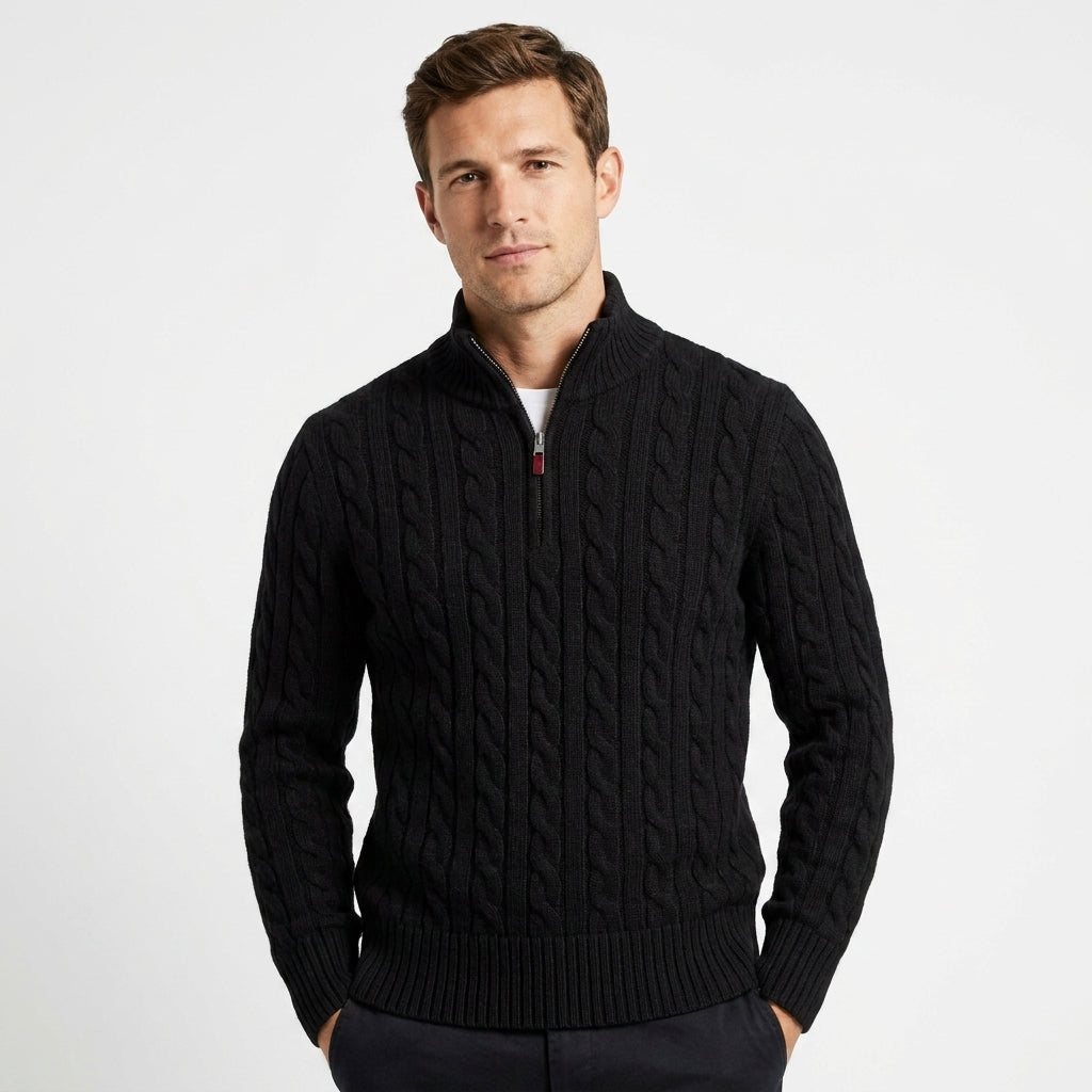 Męski sweter half-zip slim fit