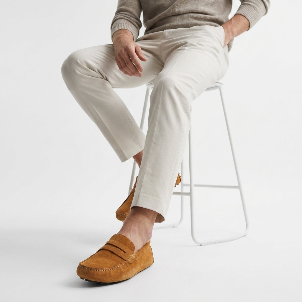 Eleganckie Loafersy Męskie z Zamszu