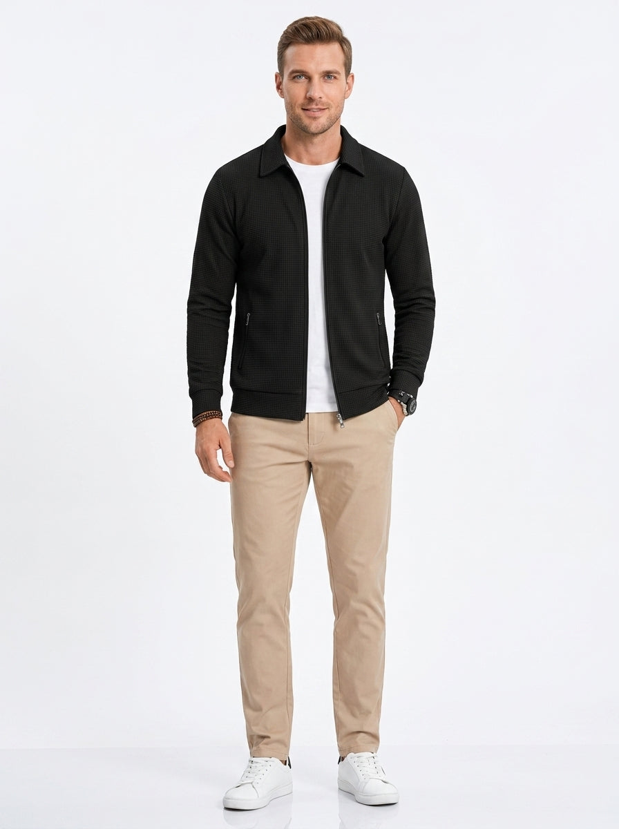 Koszula overshirt męska ze stójką teksturowana