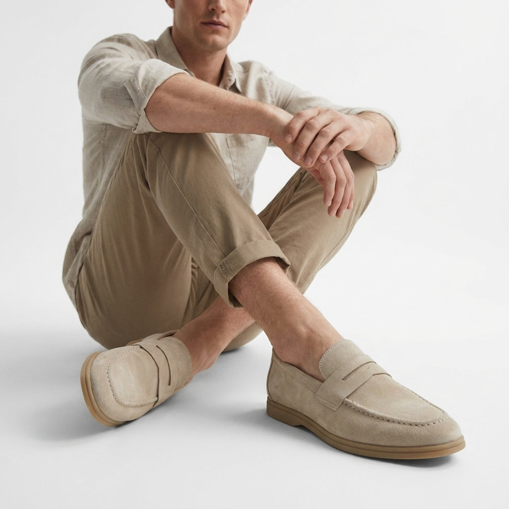 Mokasyny męskie zamszowe lekkie wygodne smart casual