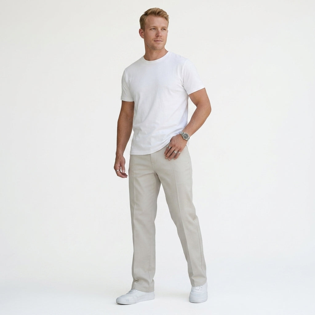 Spodnie męskie proste eleganckie smart casual do pracy