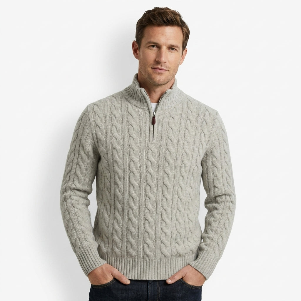 Męski sweter half-zip slim fit