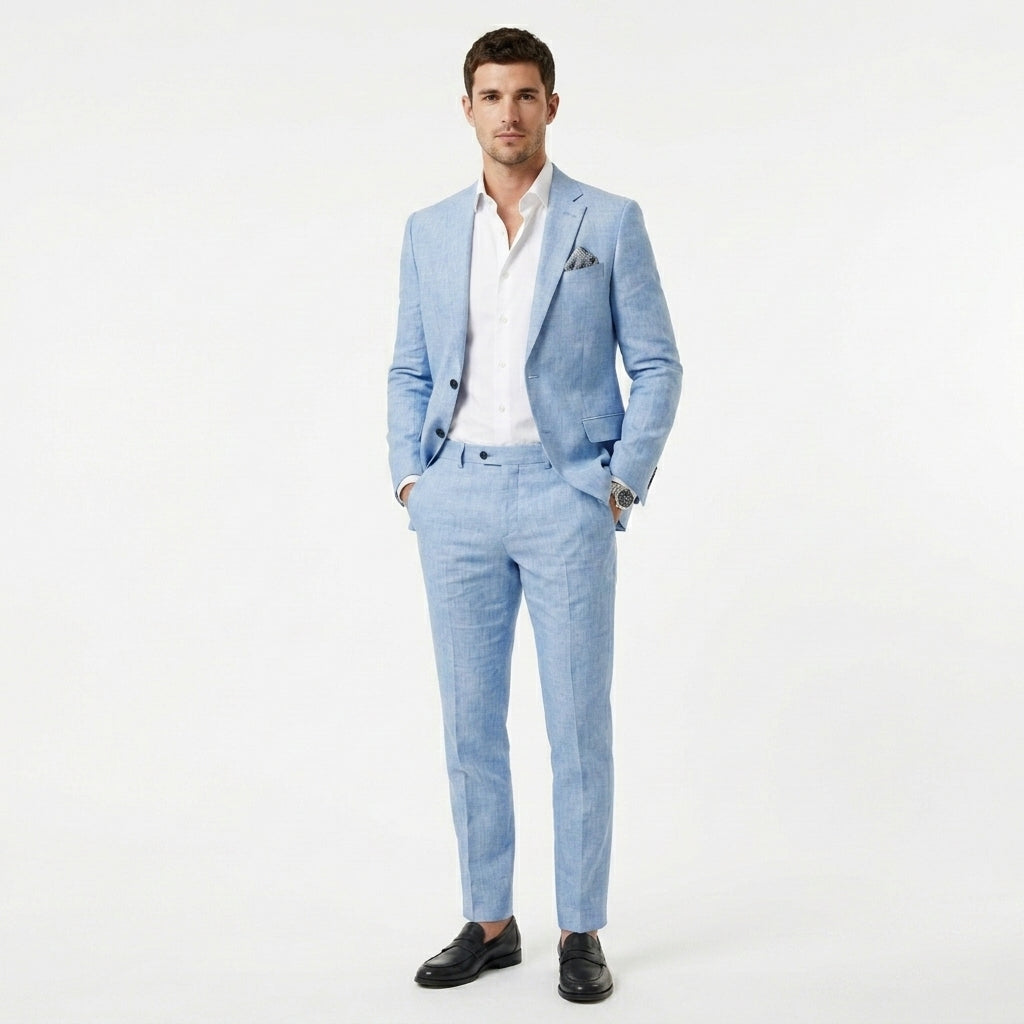 Garnitur męski slim fit dwuczęściowy na wesele i do pracy
