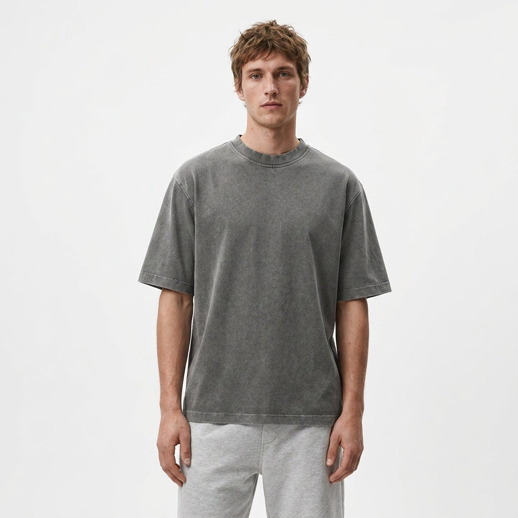 T-shirt męski oversize z bawełny | Krótki rękaw | Relaksowy krój