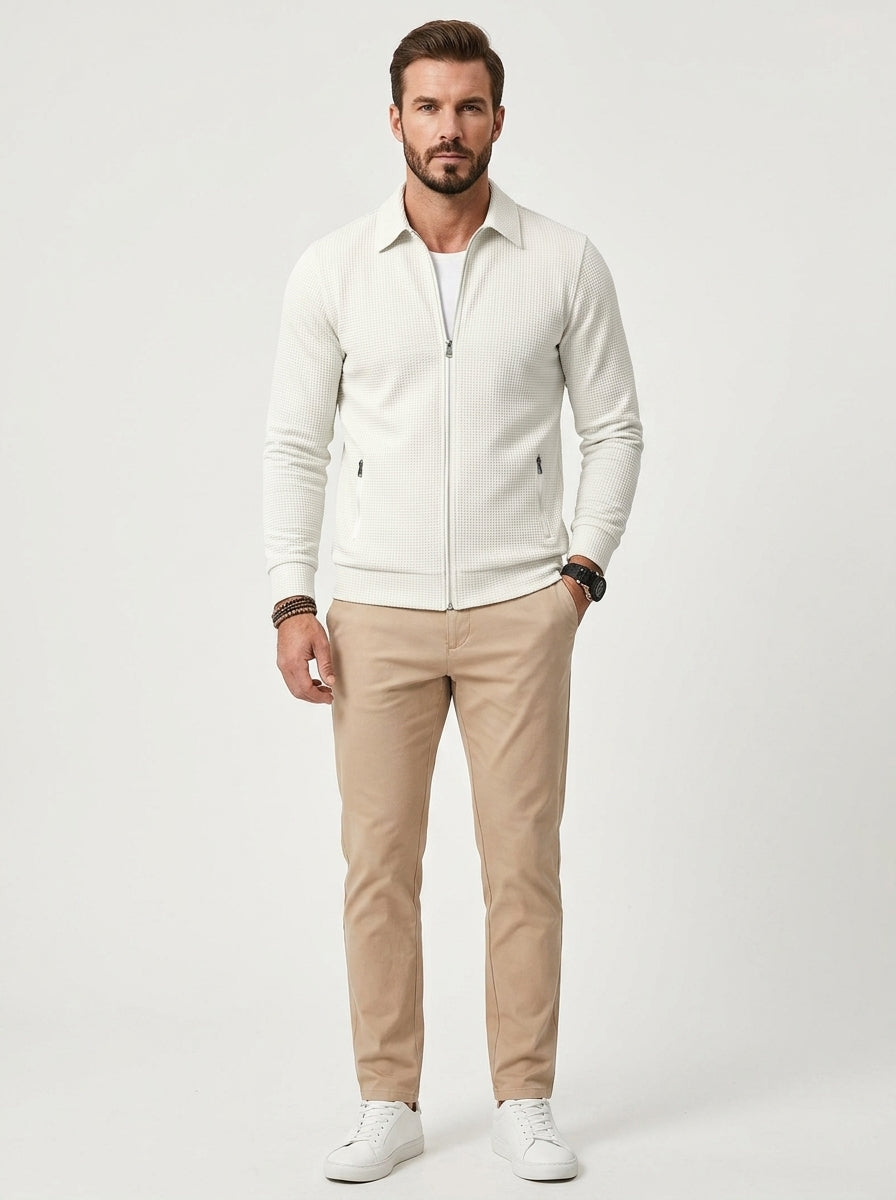 Koszula overshirt męska ze stójką teksturowana
