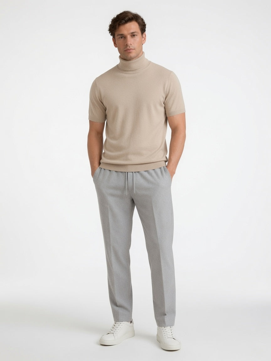 Koszulka Męska Turtleneck Krótki Rękaw
