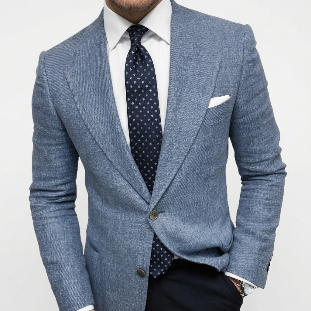 Męska lekka marynarka z szerokimi klapami smart casual