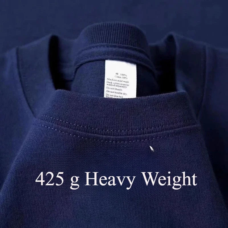Gruby t-shirt męski bawełniany z krótkim rękawem