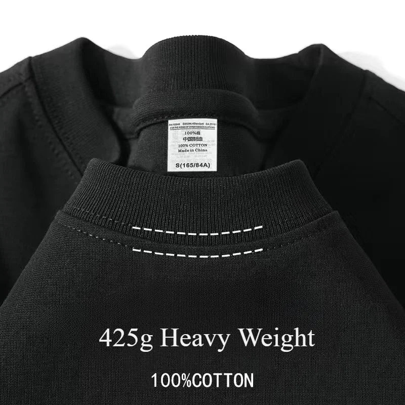 Gruby t-shirt męski bawełniany z krótkim rękawem