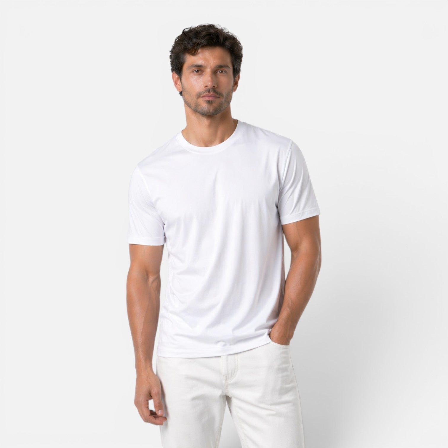 Męski Lekki T-shirt Chłodzący z Okrągłym Dekoltem