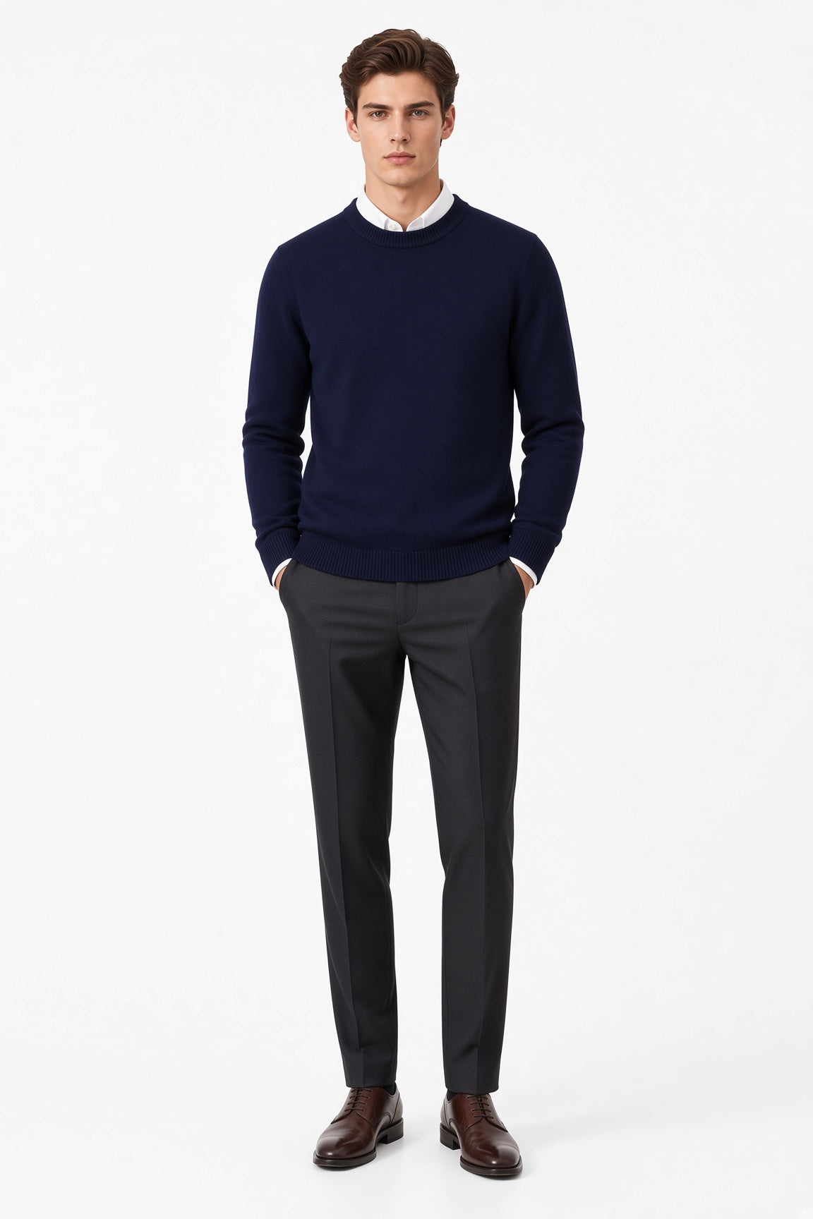 Sweter męski klasyczny golf elegancki