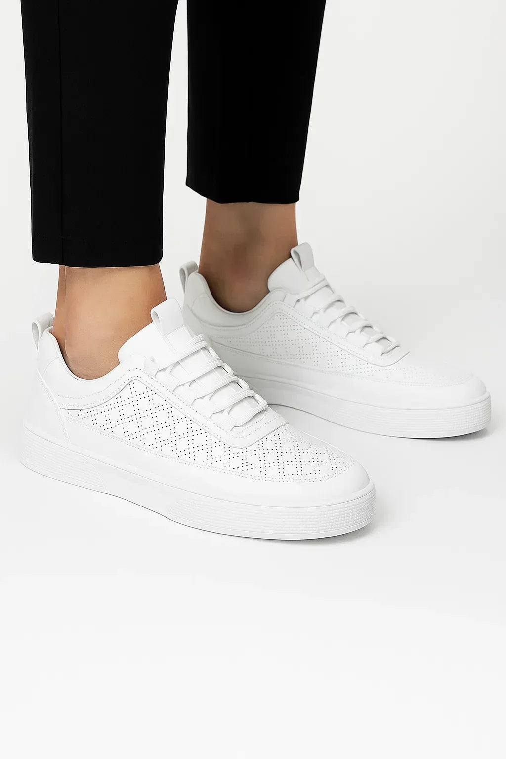 Męskie sneakersy z wiązaniem | Perforowana cholewka | Na co dzień