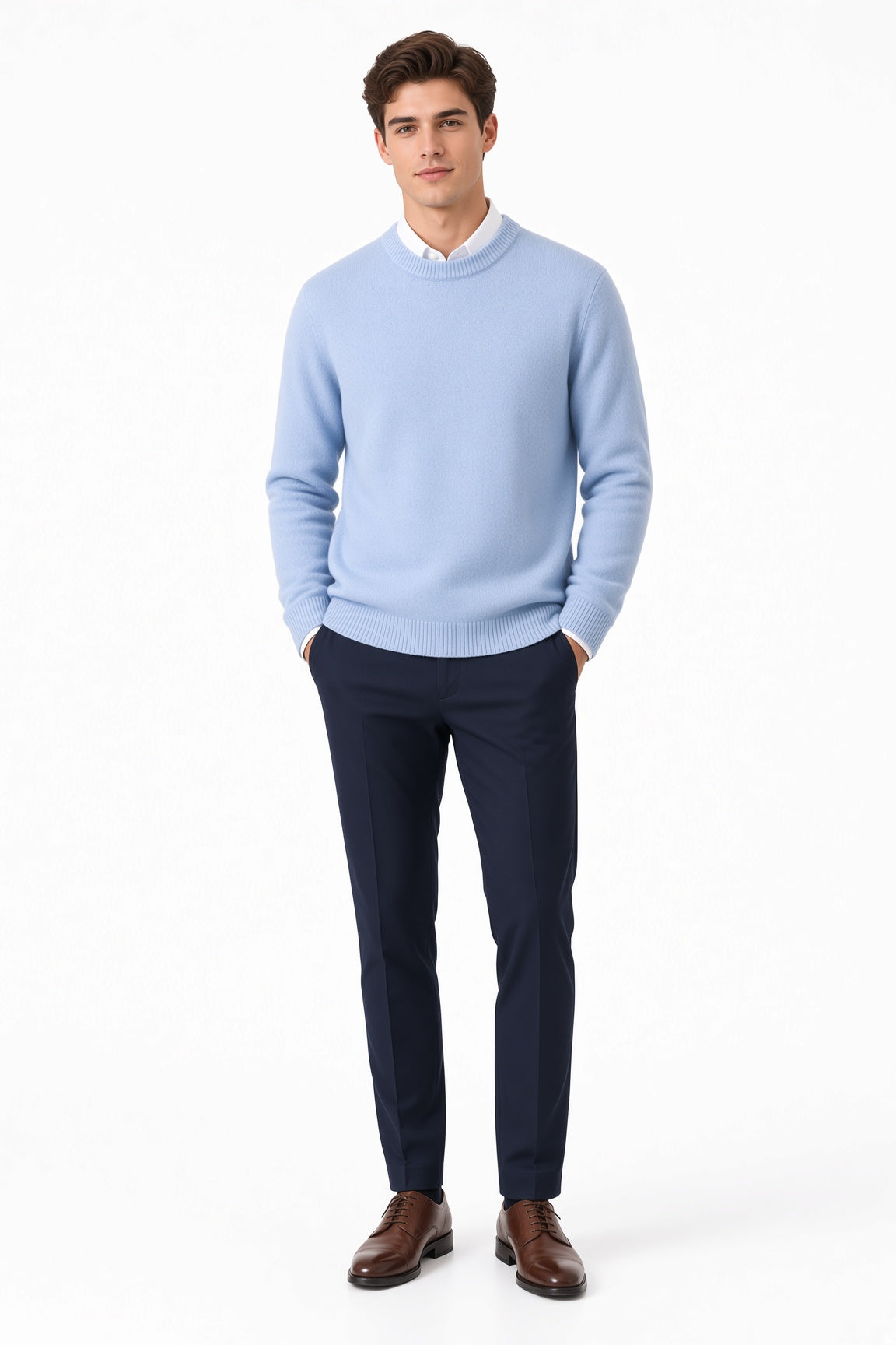 Sweter męski klasyczny golf elegancki