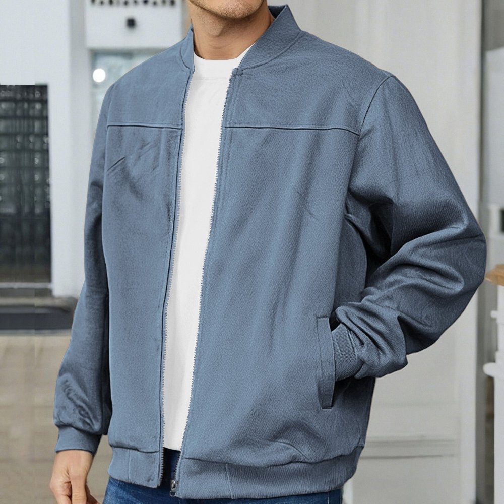 Kurtka zamszowa bomber | Dopasowany krój | Ponadczasowy design