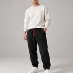 Spodnie jogger męskie z miękką fakturą — Czarny — model 25–35 lat