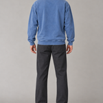 Bluza polo męska oversize o spranym wyglądzie — Niebieski — widok z tyłu