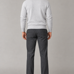 Sweter męski quarter zip z prążkowanymi brzegami — Jasnoszary — widok z tyłu