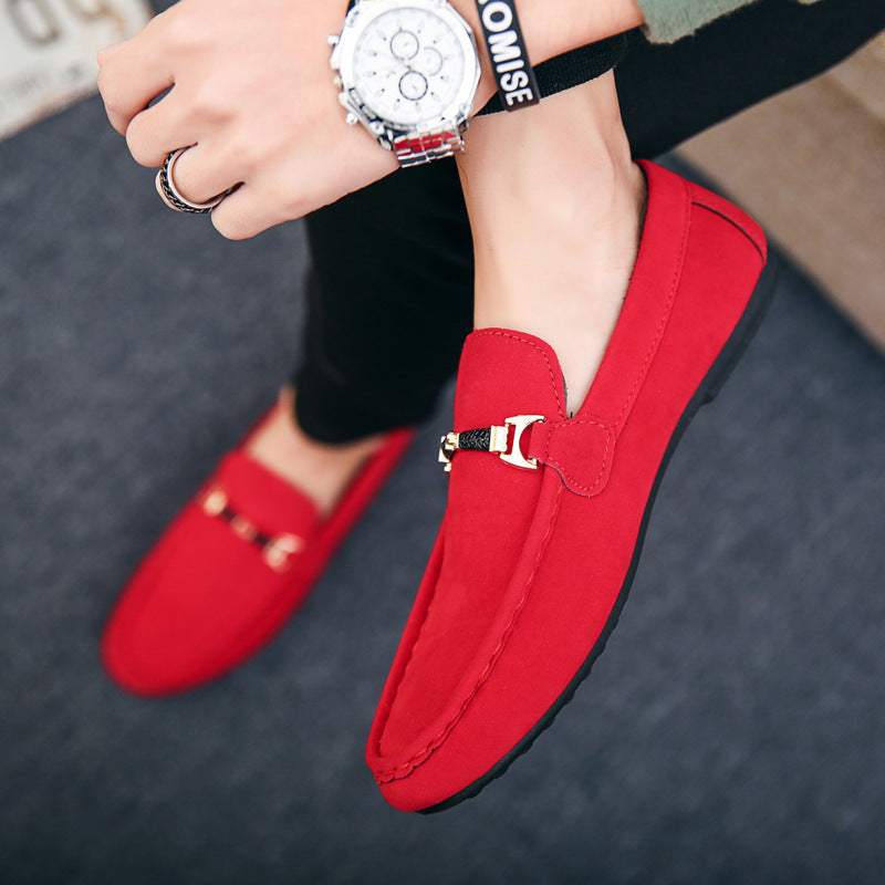 Eleganckie mokasyny męskie wsuwane zamszowe