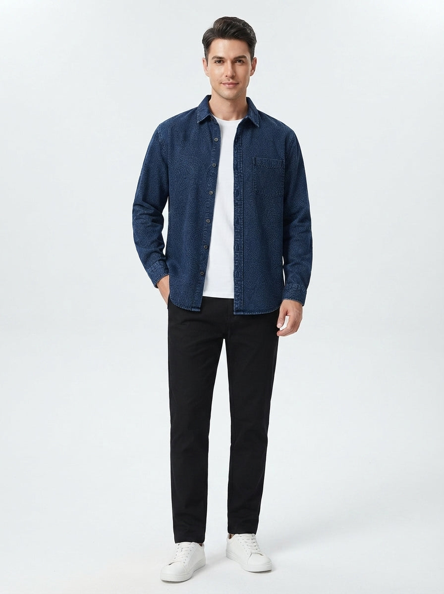 Męska koszula overshirt z denimu o luźnym kroju