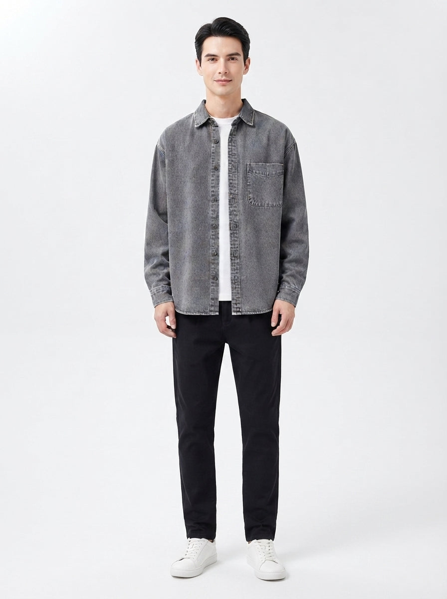 Męska koszula overshirt z denimu o luźnym kroju