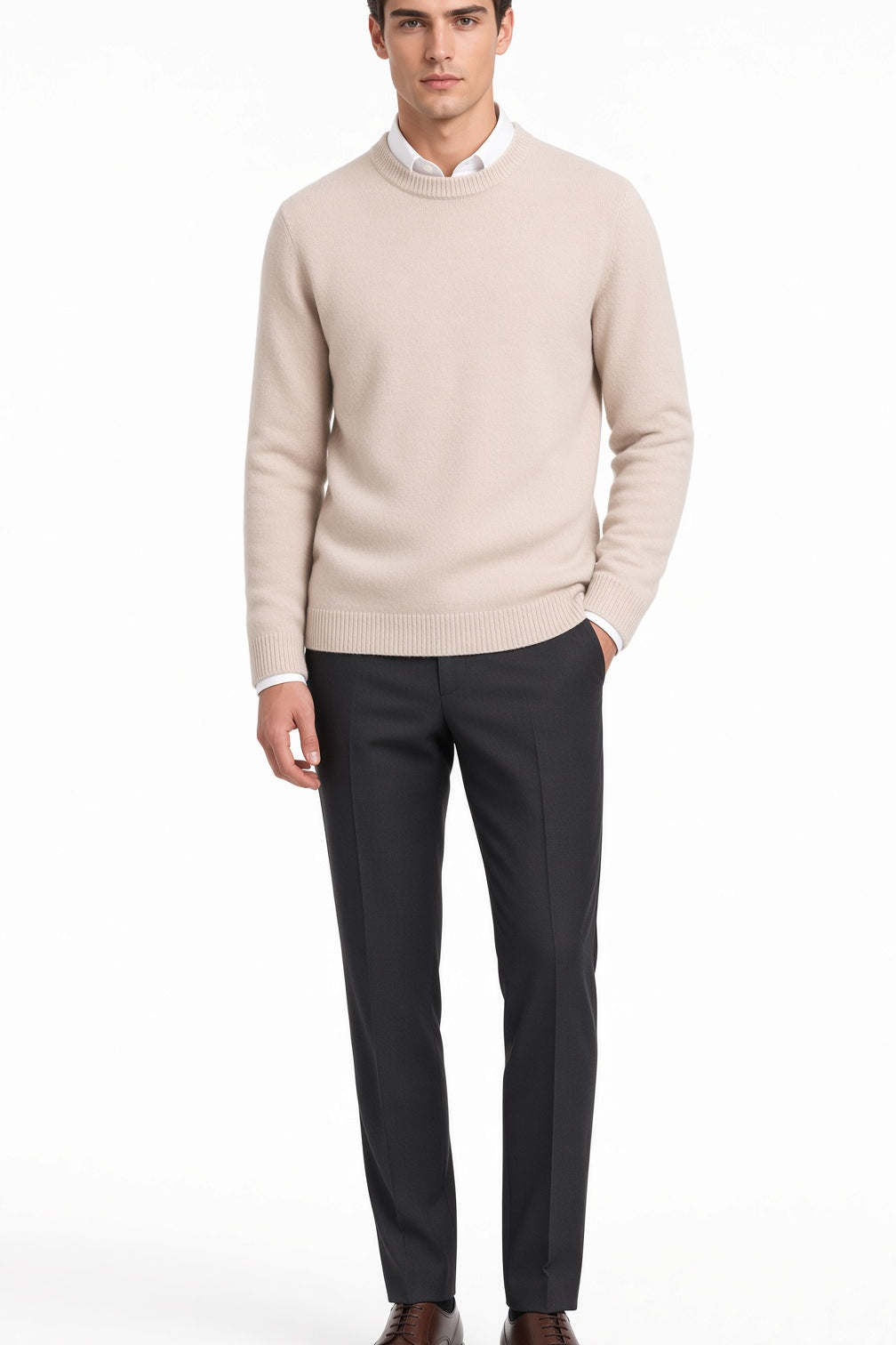 Sweter męski klasyczny golf elegancki